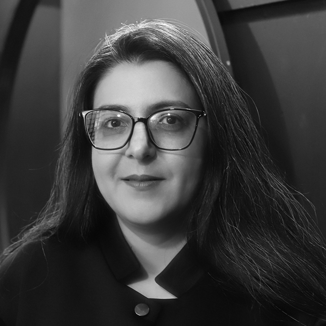 Nasim Malmir, owner and artist of Pirouchak Art Studio, at work in her studio